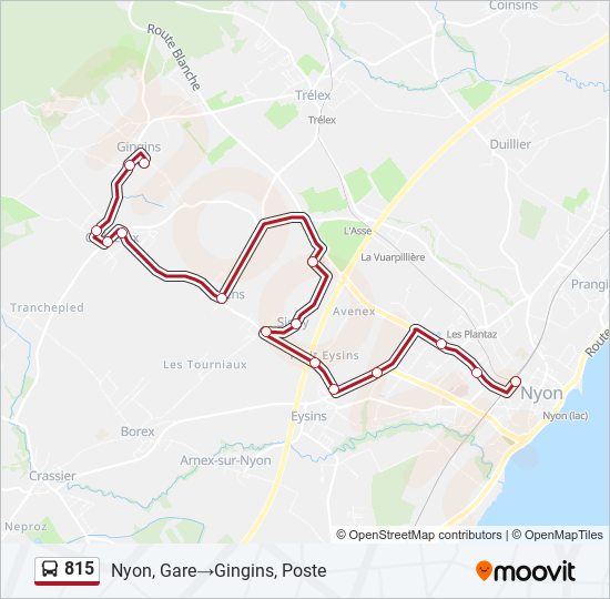 Plan de la ligne 815 de bus