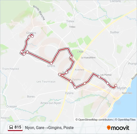 Plan de la ligne 815 de bus