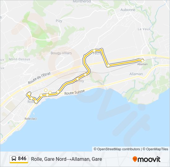 846 Bus Line Map