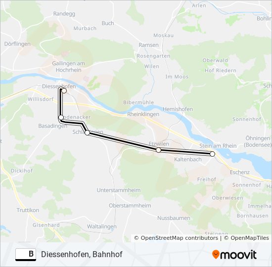 B Route: Schedules, Stops & Maps - Diessenhofen, Bahnhof (Updated)