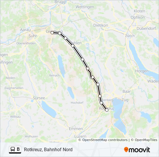 B Route: Fahrpläne, Haltestellen & Karten - Rotkreuz, Bahnhof Nord ...