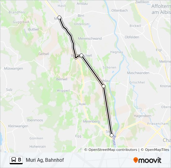 B Route Schedules Stops And Maps Muri Ag Bahnhof Updated