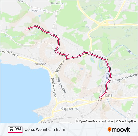 994 Route Schedules Stops Maps Jona Wohnheim Balm Updated 