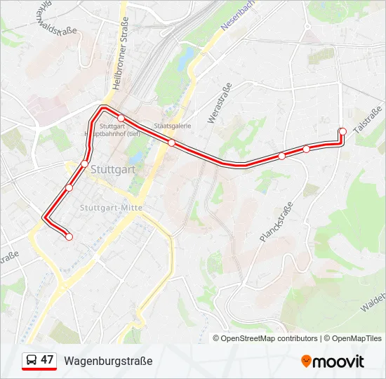 47 Bus Line Map