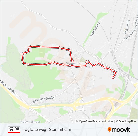 98 bus Line Map