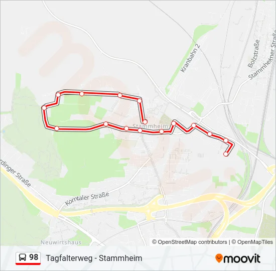 98 Bus Line Map
