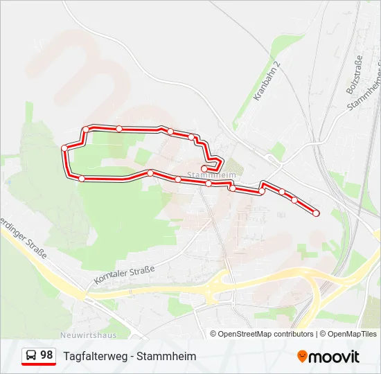 98 Bus Line Map