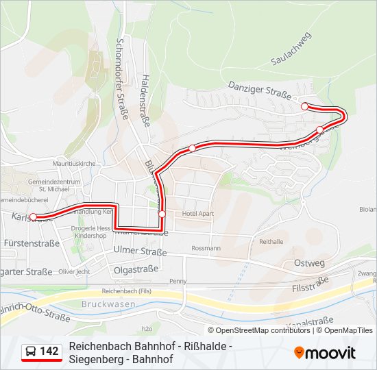 Автобус 142: карта маршрута