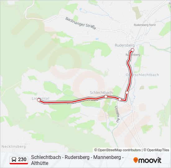 230 bus Line Map