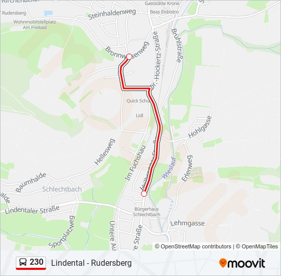 230 bus Line Map