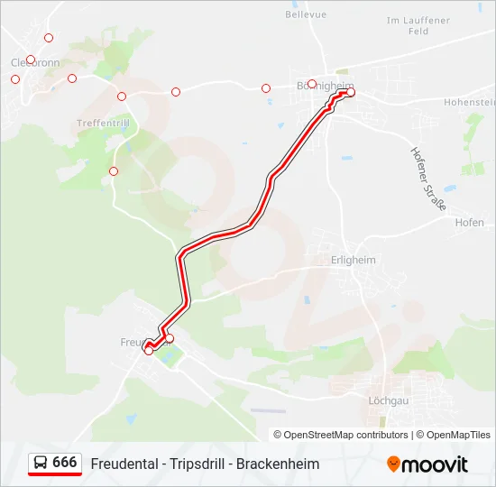 666 Bus Line Map