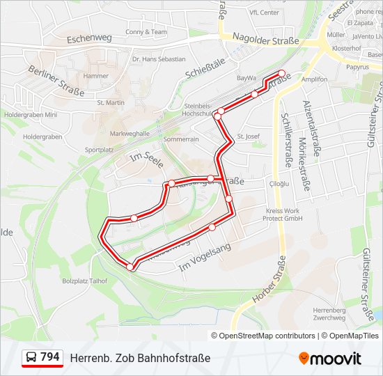 794 Bus Line Map