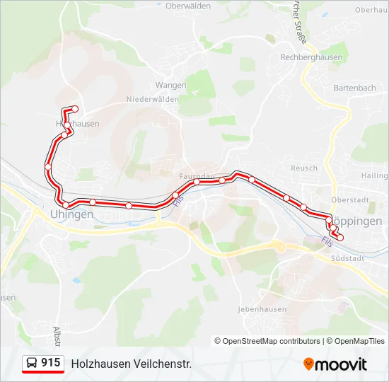 915 Bus Line Map