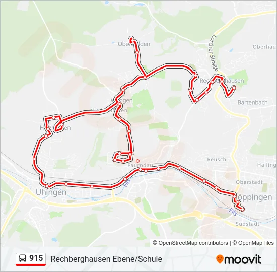 915 Bus Line Map