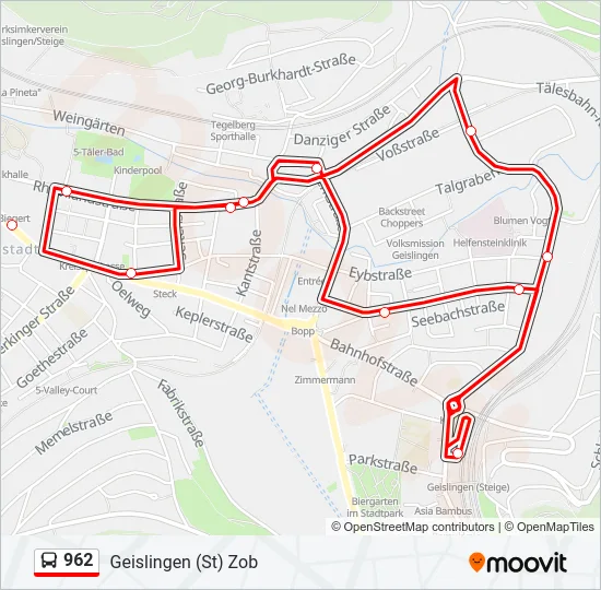 962 Bus Line Map