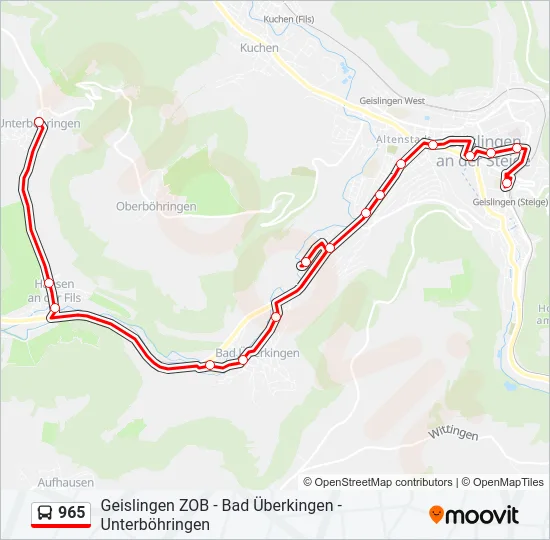 965 Bus Line Map