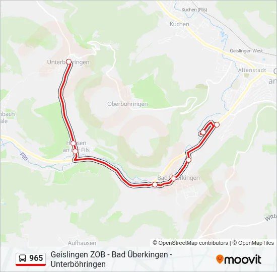 965 Bus Line Map