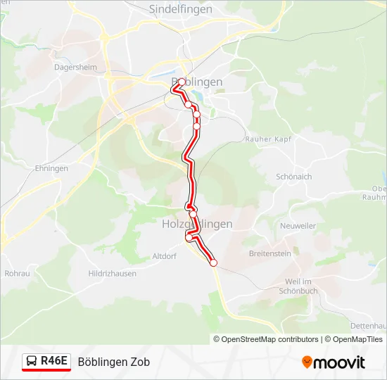 R46E Bus Line Map