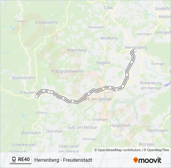 RE40 Train Line Map