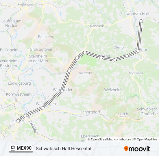 MEX90 train Line Map