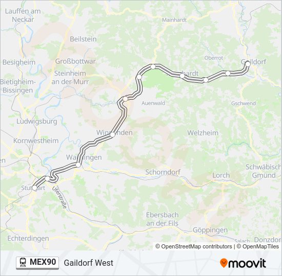 MEX90 train Line Map