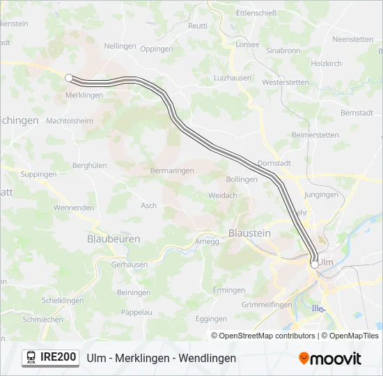 IRE200 Train Line Map