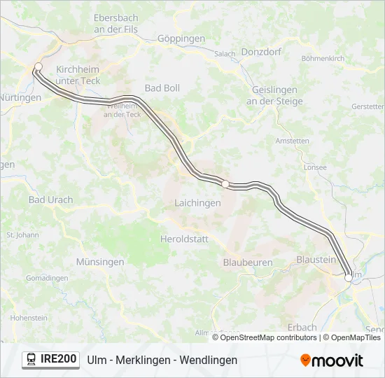 IRE200 Train Line Map