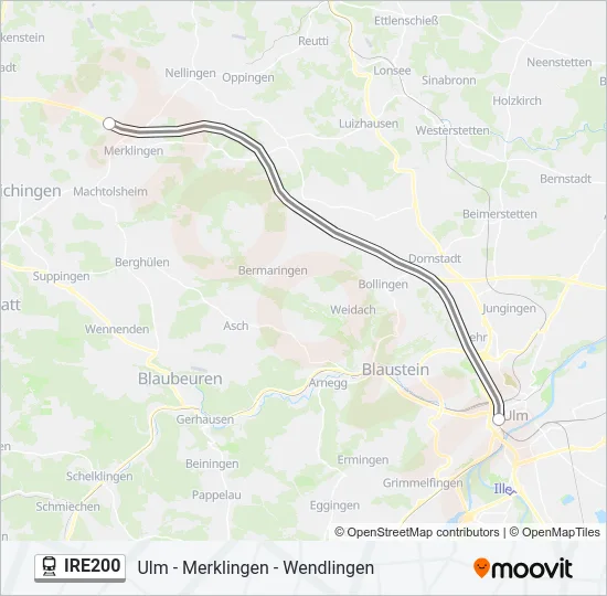 IRE200 Train Line Map