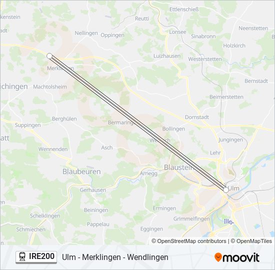 IRE200 train Line Map