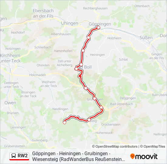 RW2 Bus Line Map
