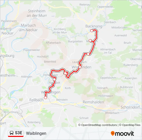 S3E Bus Line Map