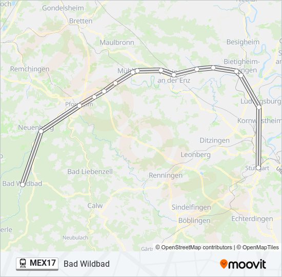 MEX17 train Line Map