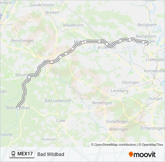 MEX17 Train Line Map