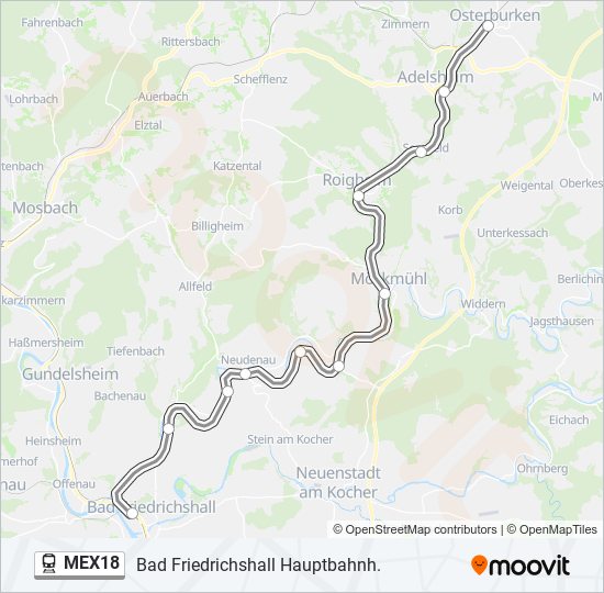 MEX18 train Line Map