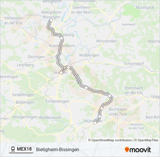 MEX18 train Line Map