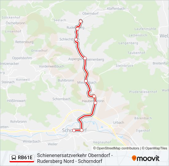 RB61E Bus Line Map