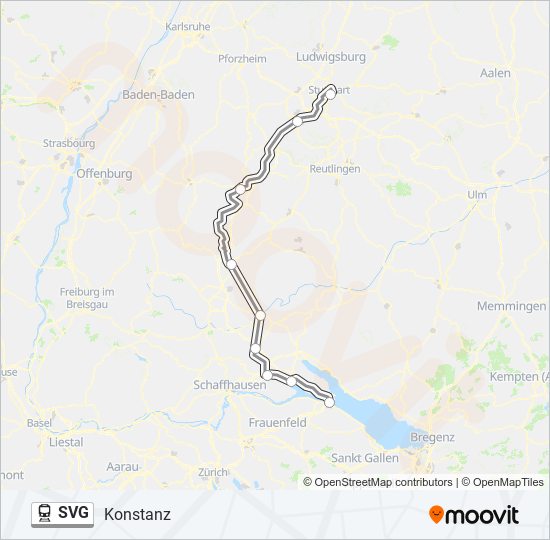 Поезд SVG: карта маршрута