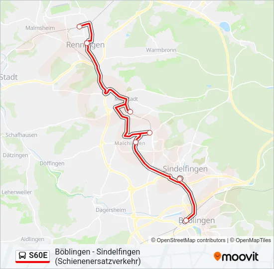 S60E Bus Line Map