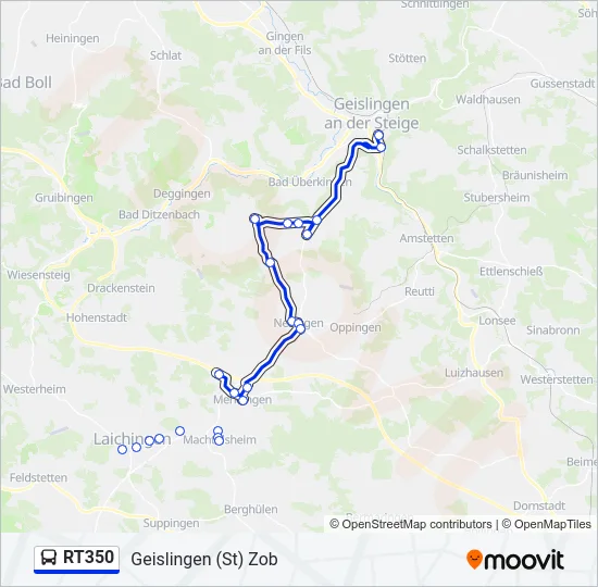 RT350 Bus Line Map