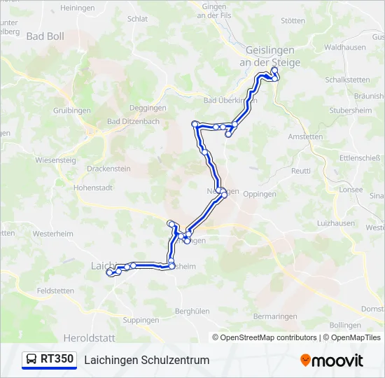 RT350 Bus Line Map