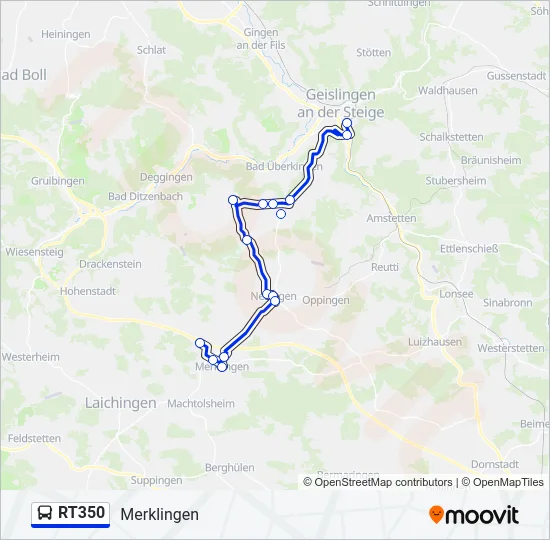 RT350 Bus Line Map