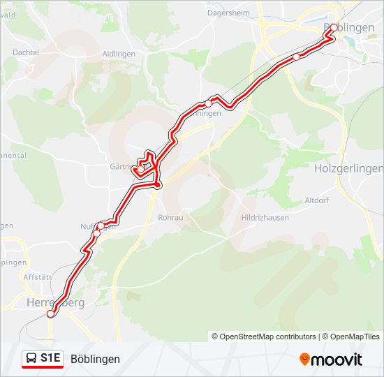 S1E Bus Line Map