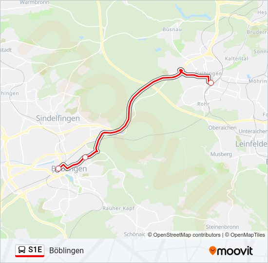 S1E Bus Line Map