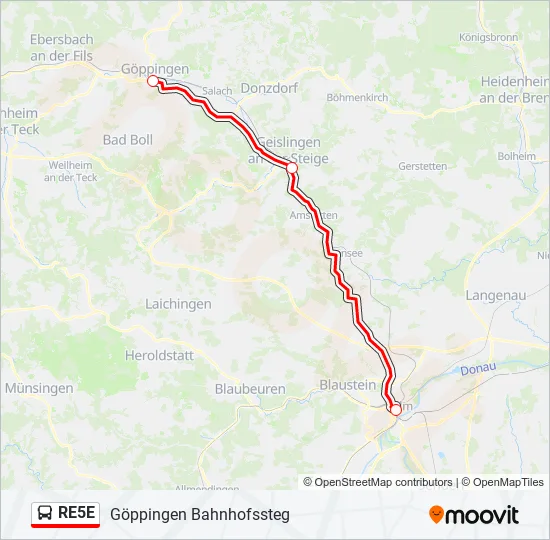 RE5E Bus Line Map