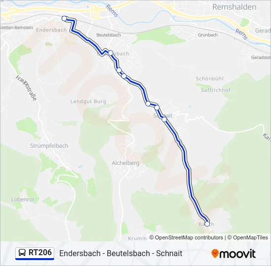 RT206 Bus Line Map