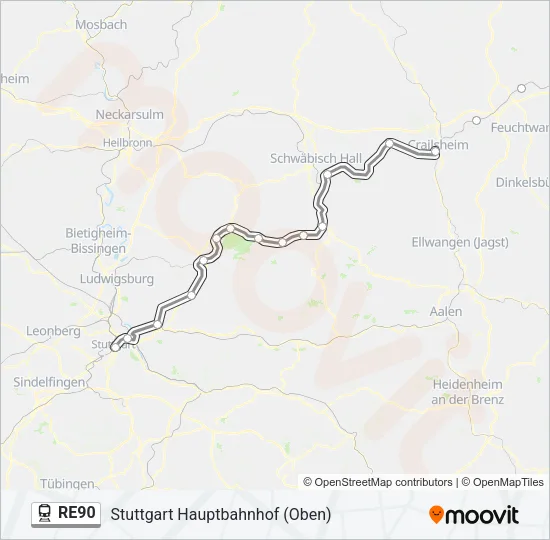 RE90 Train Line Map