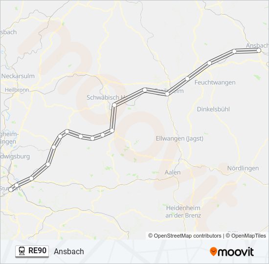 re90 Route Schedules, Stops & Maps Ansbach (Updated)