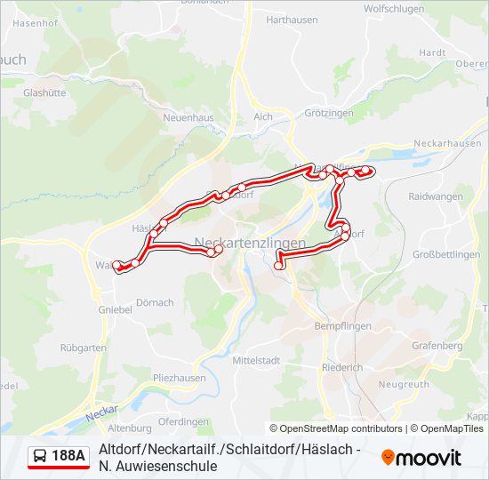 188A bus Line Map