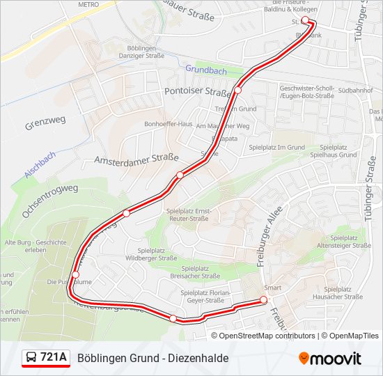 721A bus Line Map