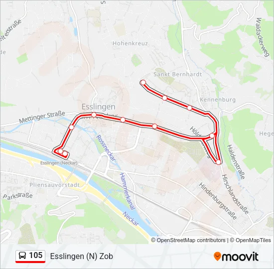 105 Bus Line Map